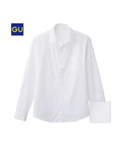 GU（ジーユー）の「（GU）ブロードシャツ（長袖）Ｆ（MEN ⁄ シャツ・メンズ・NAVY/BLACK/PINK/LIGHT BLUE/WHITE/BLUE・M/L/XL/S）」の2枚目の写真