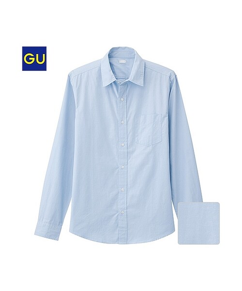 GU（ジーユー）の「（GU）ブロードシャツ（長袖）Ｆ（MEN ⁄ シャツ・メンズ・NAVY/BLACK/PINK/LIGHT BLUE/WHITE/BLUE・M/L/XL/S）」の4枚目の写真