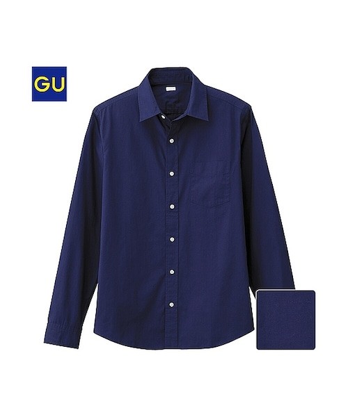 GU（ジーユー）の「（GU）ブロードシャツ（長袖）Ｆ（MEN ⁄ シャツ・メンズ・NAVY/BLACK/PINK/LIGHT BLUE/WHITE/BLUE・M/L/XL/S）」の5枚目の写真