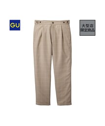 GU | （GU）タックパンツ（チェック）(パンツ)