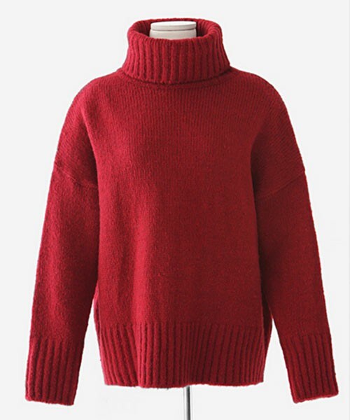 DHOLIC（ディーホリック）の「タートルネックウールロングニット（ニット/セーター・レディース・アイボリー/ブラック/ブラックグレー/ワイン・free）」の4枚目の写真