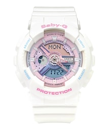 지샥 BA-110PL-7A1 디지털 아날로그 베이비지 파스텔 컬러 공용 우레탄시계