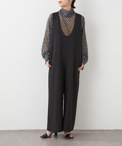 ストレッチ深Uサロペット