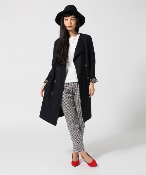 GLOBAL WORK(グローバルワーク)の「ストレッチガラテーパード(パンツ・レディース・ギンガムチェック01/ストライプ02・S/M/L)」の4枚目の写真