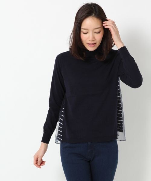 BLISS POINT Womens（ブリスポイント ウイメンズ）の「14ゲージバックチュールニット（トップス・レディース・ホワイト/グリーン/ネイビー・Ｍ/Ｌ）」の4枚目の写真