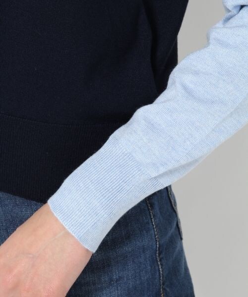 BLISS POINT Womens（ブリスポイント ウイメンズ）の「【抗菌防臭】15SSバイカラーボートネックプルオーバー（トップス・レディース・ホワイト×ブラック/ピンク×グレー/イエロー×グレー/グレー×グリーン/ライトブルー×ネイビー/ネイビー×ホワイト・Ｍ/Ｌ）」の13枚目の写真