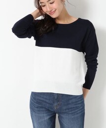 BLISS POINT Womens | 【抗菌防臭】15SSバイカラーボートネックプルオーバー(トップス)