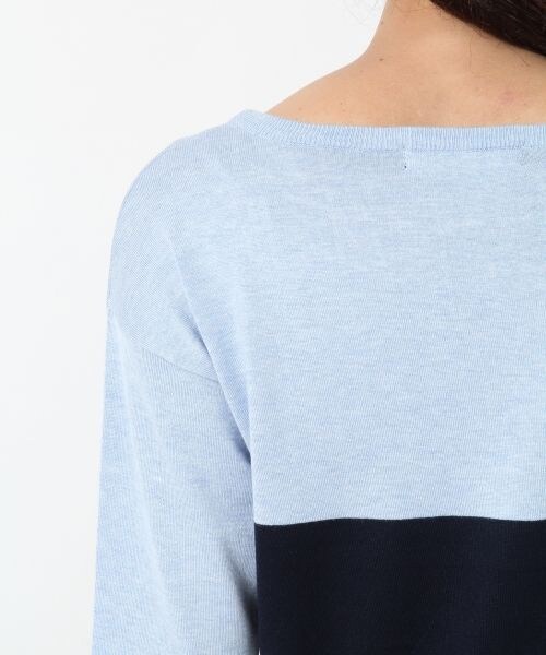 BLISS POINT Womens（ブリスポイント ウイメンズ）の「【抗菌防臭】15SSバイカラーボートネックプルオーバー（トップス・レディース・ホワイト×ブラック/ピンク×グレー/イエロー×グレー/グレー×グリーン/ライトブルー×ネイビー/ネイビー×ホワイト・Ｍ/Ｌ）」の15枚目の写真