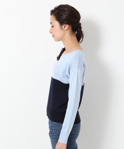 BLISS POINT Womens（ブリスポイント ウイメンズ）の「【抗菌防臭】15SSバイカラーボートネックプルオーバー（トップス・レディース・ホワイト×ブラック/ピンク×グレー/イエロー×グレー/グレー×グリーン/ライトブルー×ネイビー/ネイビー×ホワイト・Ｍ/Ｌ）」の7枚目の写真