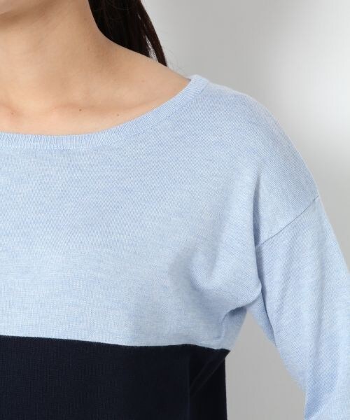 BLISS POINT Womens（ブリスポイント ウイメンズ）の「【抗菌防臭】15SSバイカラーボートネックプルオーバー（トップス・レディース・ホワイト×ブラック/ピンク×グレー/イエロー×グレー/グレー×グリーン/ライトブルー×ネイビー/ネイビー×ホワイト・Ｍ/Ｌ）」の10枚目の写真