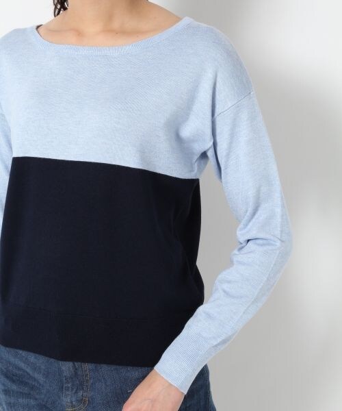 BLISS POINT Womens（ブリスポイント ウイメンズ）の「【抗菌防臭】15SSバイカラーボートネックプルオーバー（トップス・レディース・ホワイト×ブラック/ピンク×グレー/イエロー×グレー/グレー×グリーン/ライトブルー×ネイビー/ネイビー×ホワイト・Ｍ/Ｌ）」の11枚目の写真