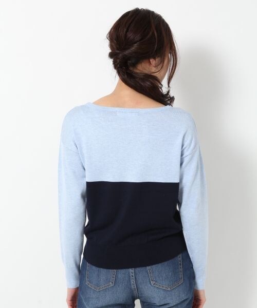BLISS POINT Womens（ブリスポイント ウイメンズ）の「【抗菌防臭】15SSバイカラーボートネックプルオーバー（トップス・レディース・ホワイト×ブラック/ピンク×グレー/イエロー×グレー/グレー×グリーン/ライトブルー×ネイビー/ネイビー×ホワイト・Ｍ/Ｌ）」の8枚目の写真