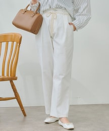 Chez toi | ロープベルト付配色ステッチタックパンツ(その他パンツ)