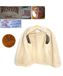 ■中古・SCHOTT/ショット スェードレザーランチコート size38/ 90s USA製SchottRanch Coat オールド ショット スエードレザー 裏