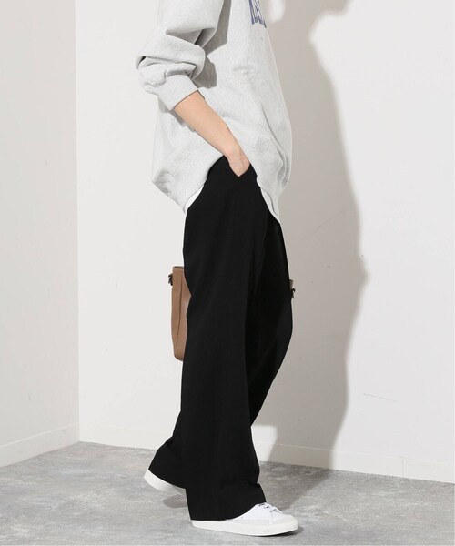 SLOBE IENA ピンタックセミフレアパンツ ブラック L 40 SLOBE IENA