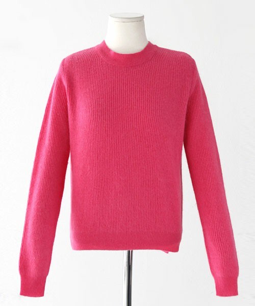 DHOLIC（ディーホリック）の「ビビットカラーラウンドネックニット（ニット/セーター・レディース・レッド/アクアグリーン/ディープピンク/パープル/ホワイトアイボリー/ライム・free）」の6枚目の写真