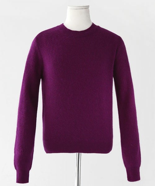 DHOLIC（ディーホリック）の「ビビットカラーラウンドネックニット（ニット/セーター・レディース・レッド/アクアグリーン/ディープピンク/パープル/ホワイトアイボリー/ライム・free）」の4枚目の写真