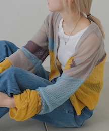 Kastane | 【2023SSカタログ掲載アイテム】ランダム柄ニットカーディガン(カーディガン/ボレロ)