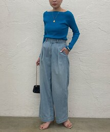 シーナリー ai no de(アイノデ) デニムブルゾン　美品 ラウンジドレス 美品 シーナリー ai no de(アイノデ) デニムブルゾン ラウンジ