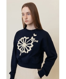 AMONG（アマング）の「[23SS] A BOUCLE FLOWER SEED SWEATSHIRT_NAVY（その他）」