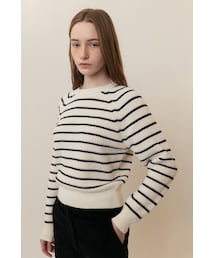 AMONG（アマング）の「[23SS] A STRIPE RAGLAN KNIT TOP_IVORY（その他）」