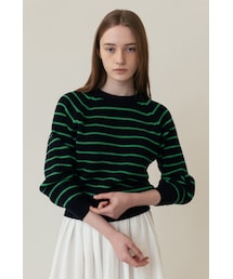 AMONG（アマング）の「[23SS] A STRIPE RAGLAN KNIT TOP_NAVY（その他）」