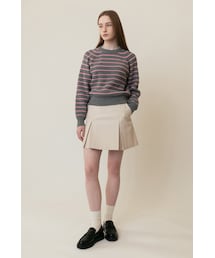 AMONG（アマング）の「[23SS] A STRIPE RAGLAN KNIT TOP_GREY（その他）」