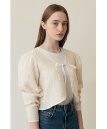 AMONG（アマング）の「[23SS] A SHIRRING RIBBON OPEN BLOUSE_IVORY（その他）」