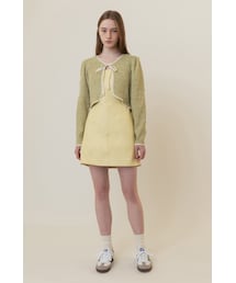 AMONG（アマング）の「[23SS] A SHIRRING RIBBON OPEN BLOUSE_LIGHT GREEN（その他）」