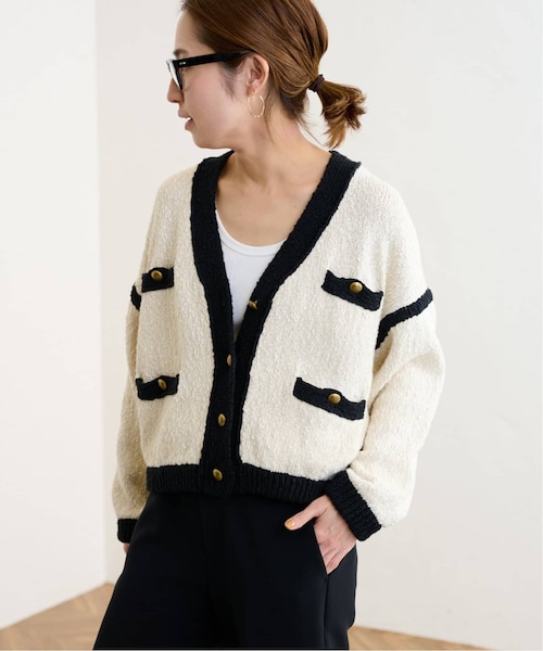 【2023SS】FRAMeWORK クロップドニットジャケット カーディガン FRAMeWORK（フレームワーク）の「≪予約≫クロップドニットジャケット