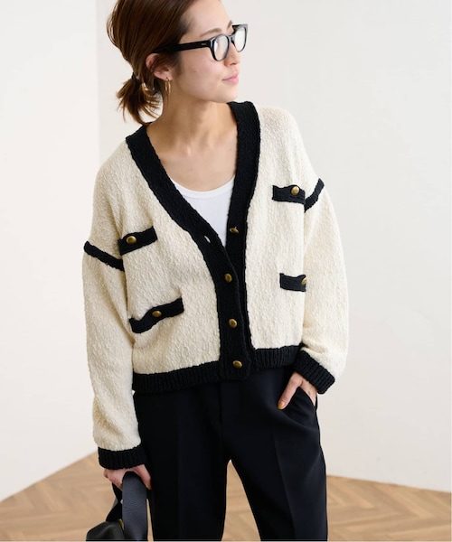 【2023SS】FRAMeWORK クロップドニットジャケット カーディガン FRAMeWORK（フレームワーク）の「≪予約≫クロップドニットジャケット