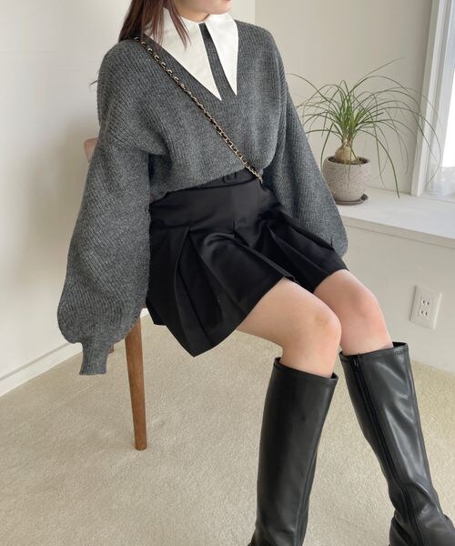 emmi atelier ベルト付きプリーツスカート ベルト付きプリーツフリルミニスカート – pium