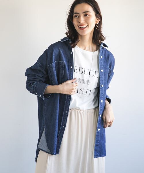 LEPSIM（レプシィム）の「リョウポケBIGシャツ2（トップス・レディース・オフホワイト05/カーキ74/インディゴ85/ネイビー88・FREE SIZE）」の11枚目の写真