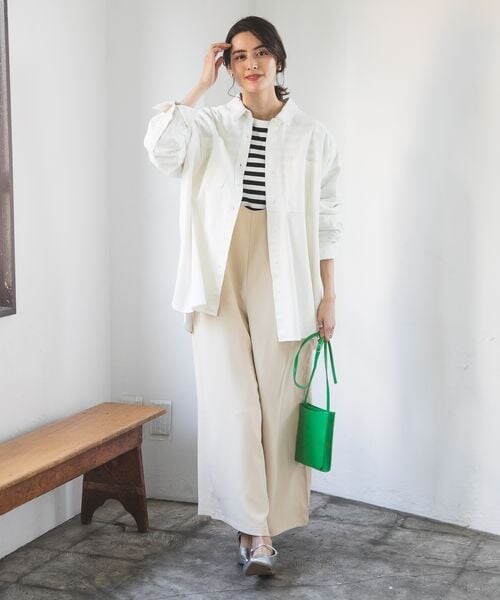 LEPSIM（レプシィム）の「リョウポケBIGシャツ2（トップス・レディース・オフホワイト05/カーキ74/インディゴ85/ネイビー88・FREE SIZE）」の6枚目の写真
