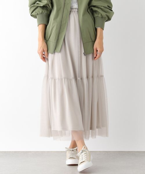 LEPSIM（レプシィム）の「キリカエチュールスカート（スカート・ブラック09/グレー15・FREE SIZE）」の2枚目の写真