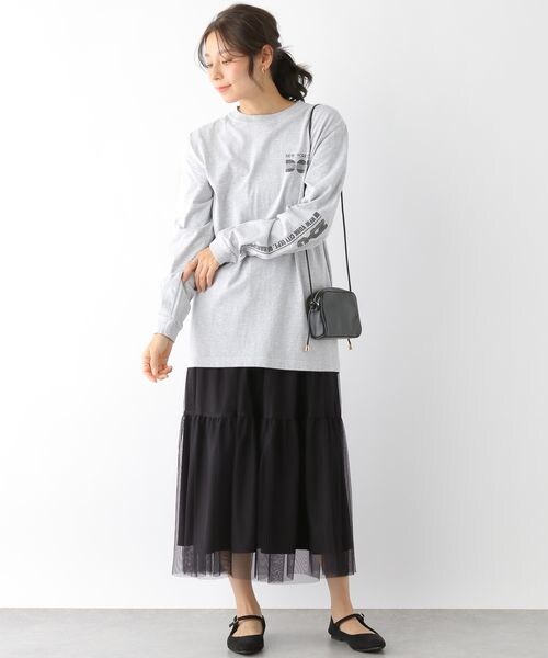 LEPSIM（レプシィム）の「キリカエチュールスカート（スカート・ブラック09/グレー15・FREE SIZE）」の3枚目の写真