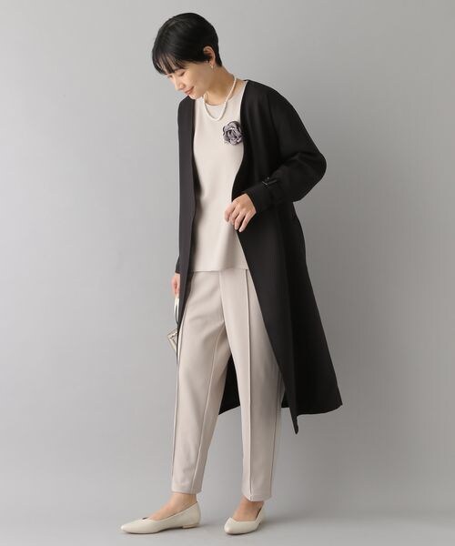 LEPSIM（レプシィム）の「きれいめノーカラーコート（ジャケット/アウター・ブラック09/グレージュ13・FREE SIZE）」の7枚目の写真