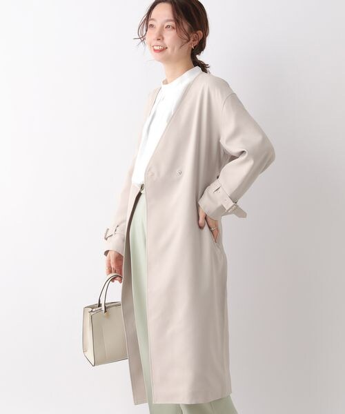 LEPSIM（レプシィム）の「きれいめノーカラーコート（ジャケット/アウター・ブラック09/グレージュ13・FREE SIZE）」の20枚目の写真