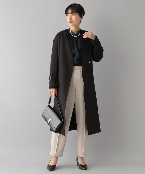 LEPSIM（レプシィム）の「きれいめノーカラーコート（ジャケット/アウター・ブラック09/グレージュ13・FREE SIZE）」の14枚目の写真