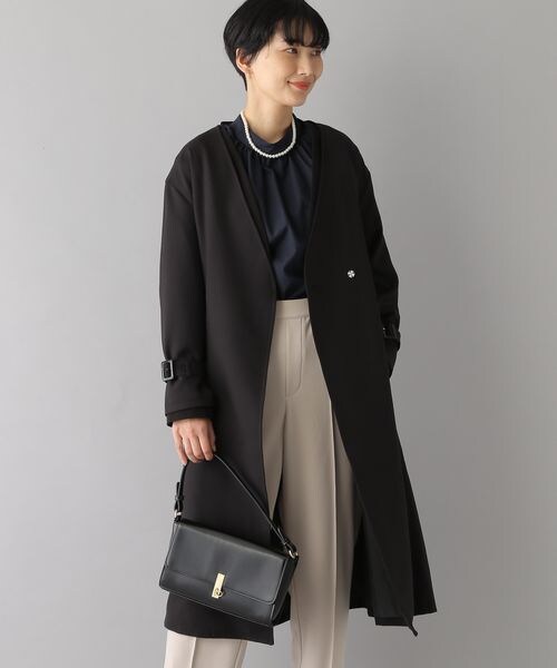 LEPSIM（レプシィム）の「きれいめノーカラーコート（ジャケット/アウター・ブラック09/グレージュ13・FREE SIZE）」の11枚目の写真