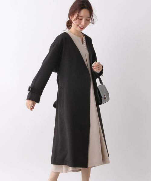 LEPSIM（レプシィム）の「きれいめノーカラーコート（ジャケット/アウター・ブラック09/グレージュ13・FREE SIZE）」の18枚目の写真