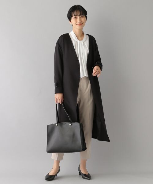 LEPSIM（レプシィム）の「きれいめノーカラーコート（ジャケット/アウター・ブラック09/グレージュ13・FREE SIZE）」の9枚目の写真