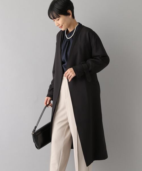 LEPSIM（レプシィム）の「きれいめノーカラーコート（ジャケット/アウター・ブラック09/グレージュ13・FREE SIZE）」の13枚目の写真