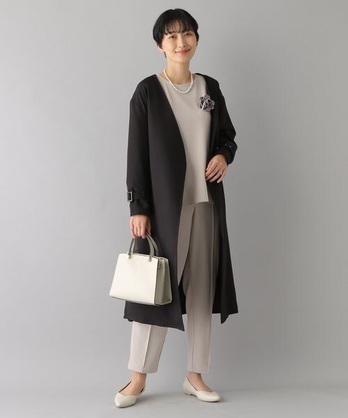 LEPSIM（レプシィム）の「きれいめノーカラーコート（ジャケット/アウター・ブラック09/グレージュ13・FREE SIZE）」の8枚目の写真