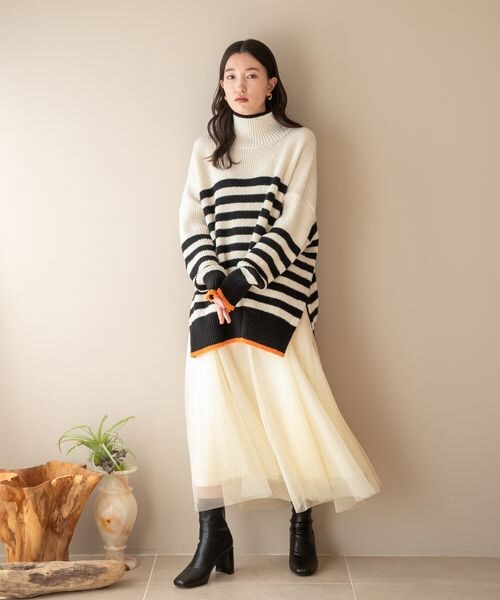 LOWRYS FARM（ローリーズファーム）の「チュールレイヤードスカート（スカート・オフ05/ブラック09/★NEWカラー★ブラックドット10/★NEWカラー★ベージュ*ブラック52/ブラウン55・F）」の15枚目の写真