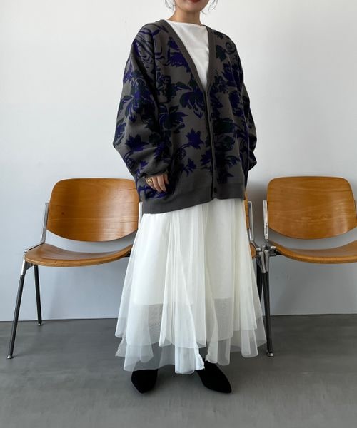 LOWRYS FARM（ローリーズファーム）の「チュールレイヤードスカート（スカート・オフ05/ブラック09/★NEWカラー★ブラックドット10/★NEWカラー★ベージュ*ブラック52/ブラウン55・F）」の12枚目の写真