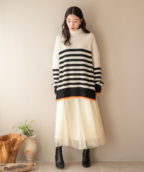 LOWRYS FARM（ローリーズファーム）の「チュールレイヤードスカート（スカート・オフ05/ブラック09/★NEWカラー★ブラックドット10/★NEWカラー★ベージュ*ブラック52/ブラウン55・F）」の14枚目の写真