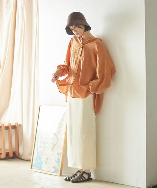 LOWRYS FARM（ローリーズファーム）の「ストレッチカットタイトスカート（スカート・レディース・アイボリー08/ブラック09/イエロー65/グリーン75・F）」の6枚目の写真