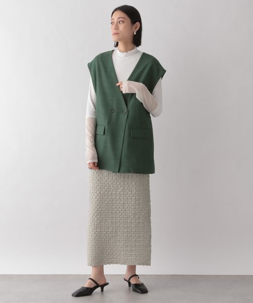 LOWRYS FARM（ローリーズファーム）の「シャーリングカットタイトスカート（スカート・アイボリー08/ブラック09/グレー15/グリーン75・フリー）」の18枚目の写真