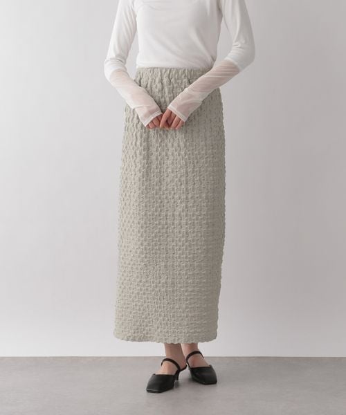 LOWRYS FARM（ローリーズファーム）の「シャーリングカットタイトスカート（スカート・アイボリー08/ブラック09/グレー15/グリーン75・フリー）」の20枚目の写真